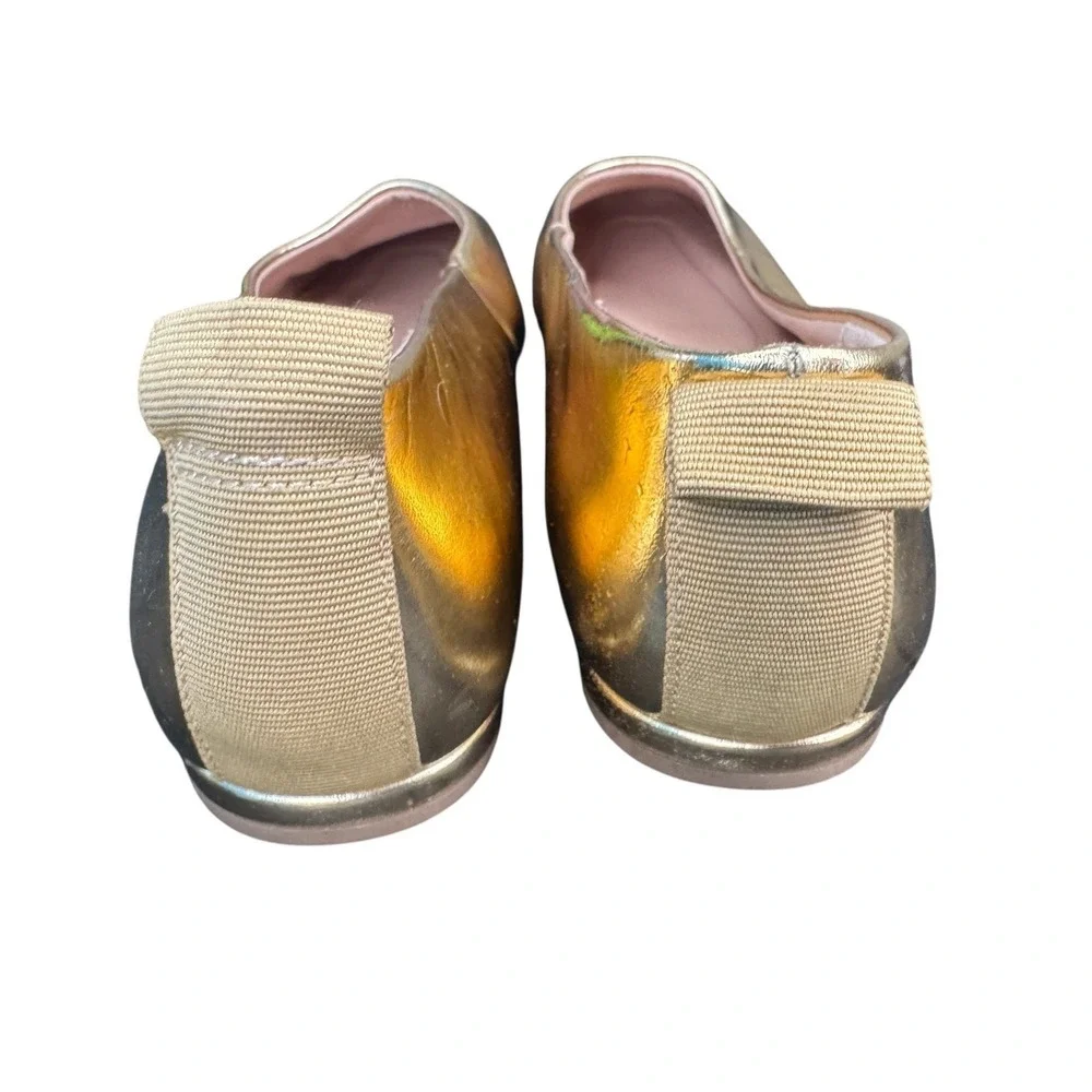 Franco Sarto Womens Luana Gold Metallic Square Toe Ballet Flats Size 8M NWOT